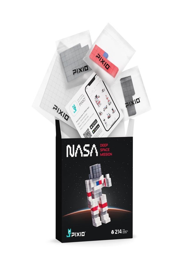 PIXIO Deeps Space Mission NASA - Tiny Magnetic Blocks Building Toy in The Pixel Art Style with Free App - 5/16" Plastic Cubes with 6 Magnets Inside - Open Ended Toy - Creativity Toy for Ages 6+ - Image 2